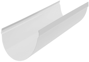 Жёлоб ПВХ водосточный, цвет белый, длина 3м, диаметр 115 мм, фотография 1