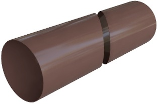 Труба водосточная с муфтой ПВХ, цвет Коричневый, фотография 1